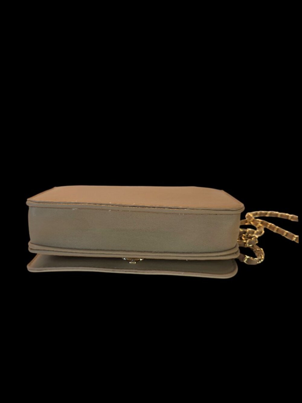 Taupe Front Flap Quilted Shoulder Bag by Valentino Orlandi - Picture 4 of 5